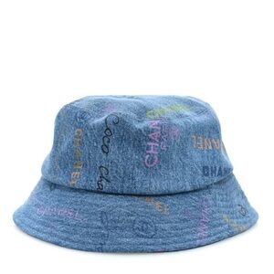 CHANEL 
Denim Mood Cloche Bucket Hat L